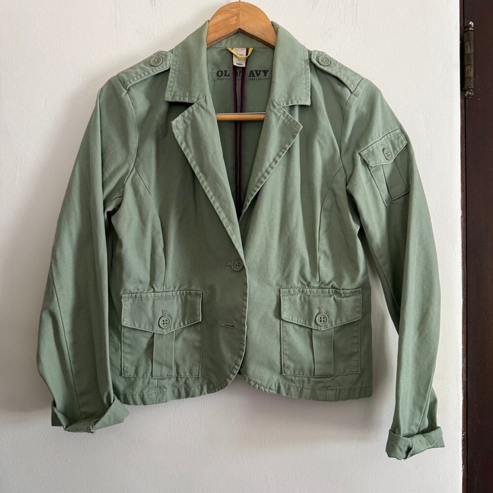 Y2K Vintage Old Navy | Sage Green Cotton Unlined Military style jacket | Medium